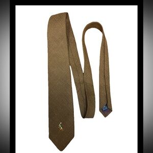 Polo by Ralph Lauren Saks Fifth Avenue Elegant Brown Tie with Embroidered Detail